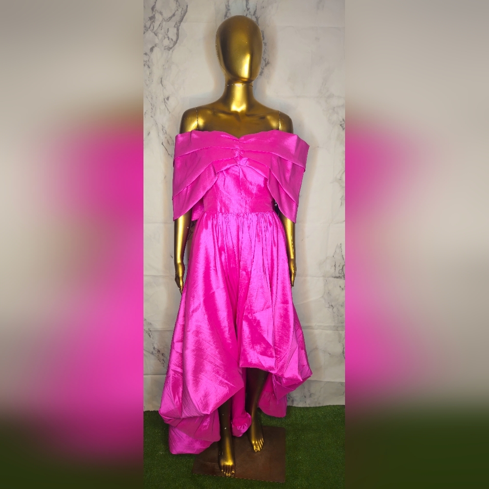Off Shoulder New York & Co. Hot Pink Formal Dress Size Small